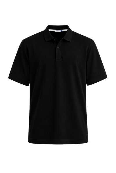 เสื้อโปโล Waffle-Knit Polo Shirt - Black
