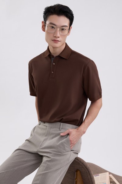 Sorona Pique Polo Shirt - Brown