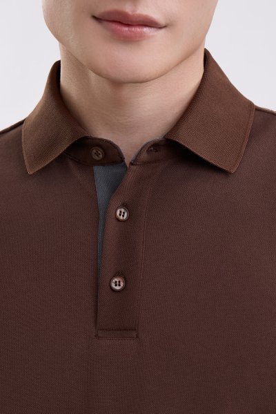 Sorona Pique Polo Shirt - Brown