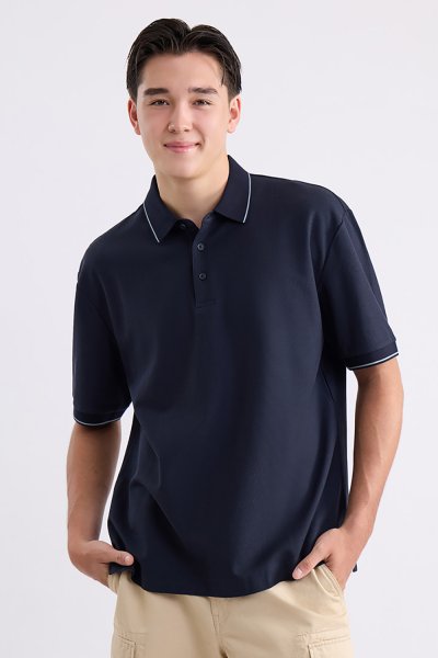 เสื้อโปโล Contrast Tipped Polo Shirt - Navy