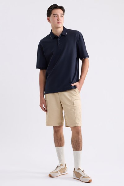 เสื้อโปโล Contrast Tipped Polo Shirt - Navy