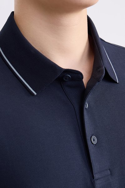 เสื้อโปโล Contrast Tipped Polo Shirt - Navy