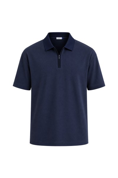 Zip-Up Polo Shirt