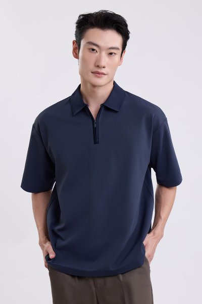 Zip-Up Polo Shirt