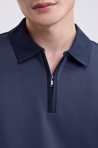 Zip-Up Polo Shirt