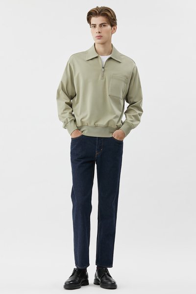 เสื้อสเวตเชิ้ต Half-Zip Polo Sweatshirt