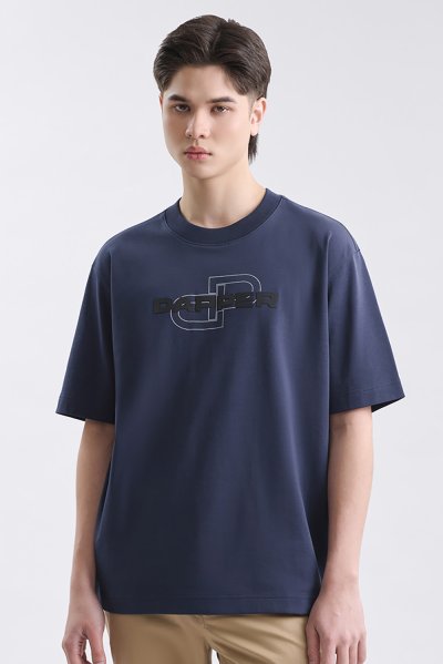 เสื้อยืด Overlay Logo Print T-Shirt - Navy
