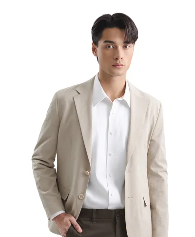 เสื้อเบลเซอร์ Textured Seersucker Blazer - Beige