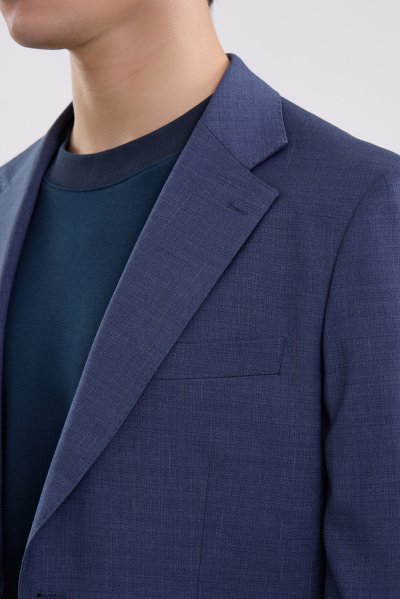 TECHFLEX Textured Regular-Fit Suit - Navy