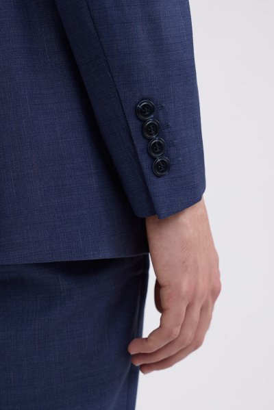 TECHFLEX Textured Regular-Fit Suit - Navy