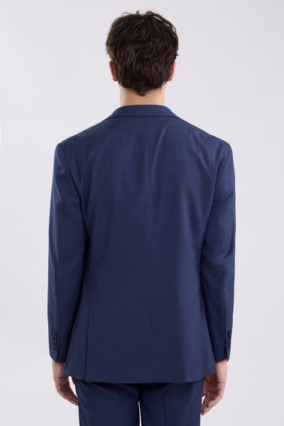 TECHFLEX Textured Regular-Fit Suit - Navy