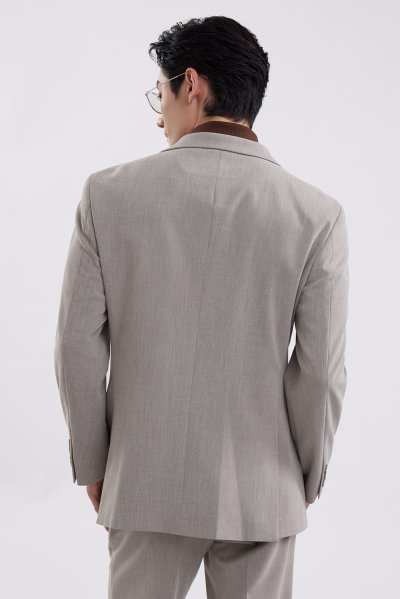 Premium Tailored Fit Suit - Light Grey