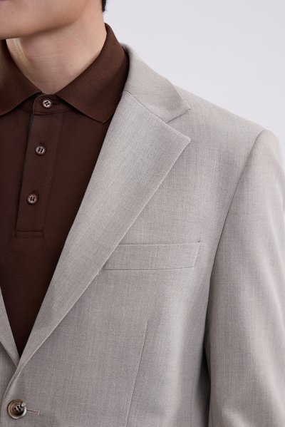 Premium Tailored Fit Suit - Light Grey