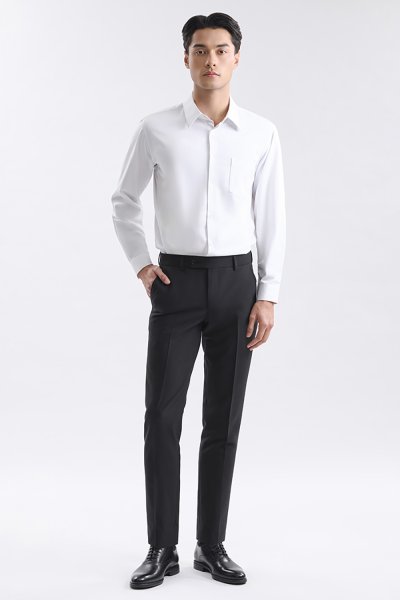 กางเกงขายาว TECHFLEX Regular-Fit Trousers - Black