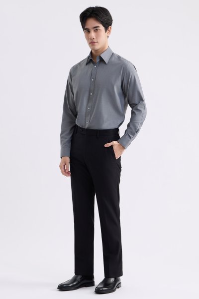 TECHFLEX Textured Regular-Fit Trousers