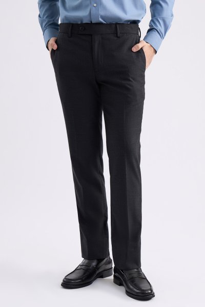 กางเกงขายาว Textured Weave Regular-Fit Trousers