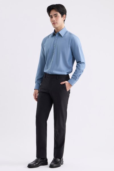 กางเกงขายาว Textured Weave Regular-Fit Trousers