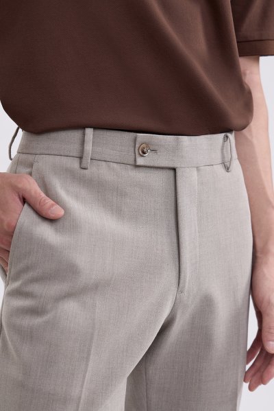 Premium Tailored Fit Trousers - Light Grey