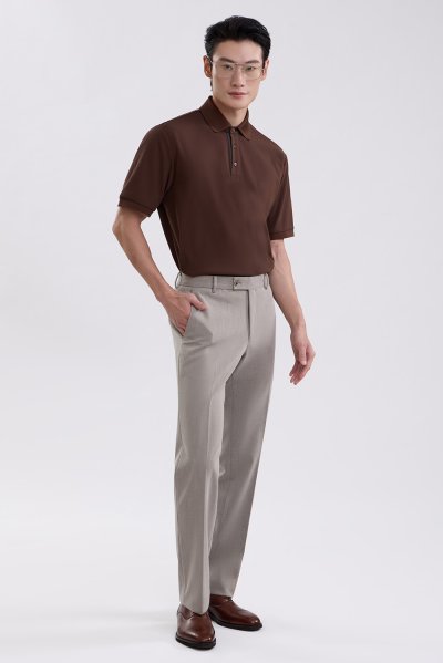 Premium Tailored Fit Trousers - Light Grey