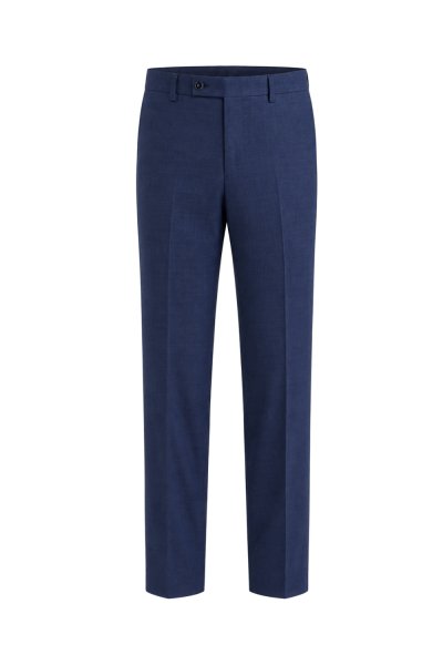 TECHFLEX Textured Regular-Fit Trousers - Navy