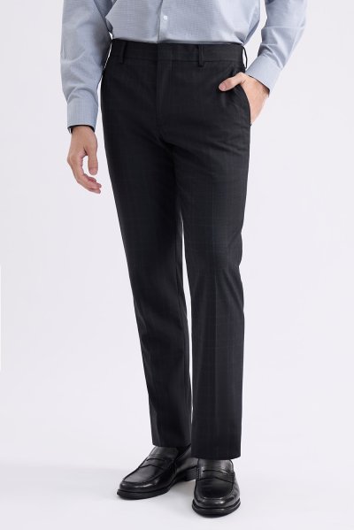 กางเกงขายาว TECHFLEX Checked Slim-Fit Trousers