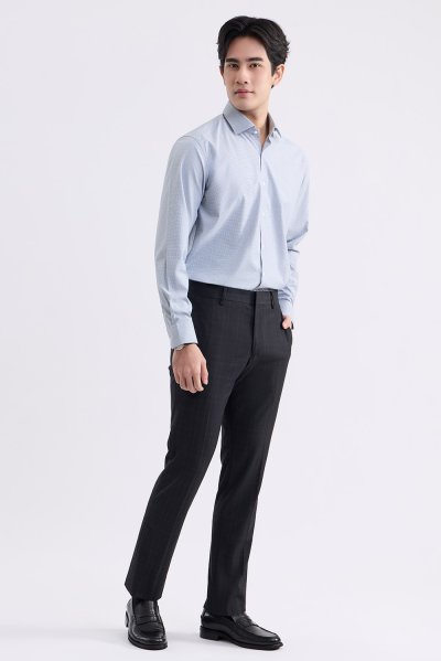 กางเกงขายาว TECHFLEX Checked Slim-Fit Trousers