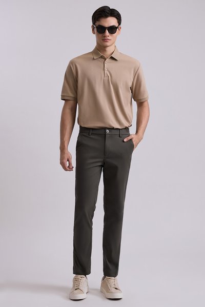 Comfort Stretch Chino Pants - Olive Green