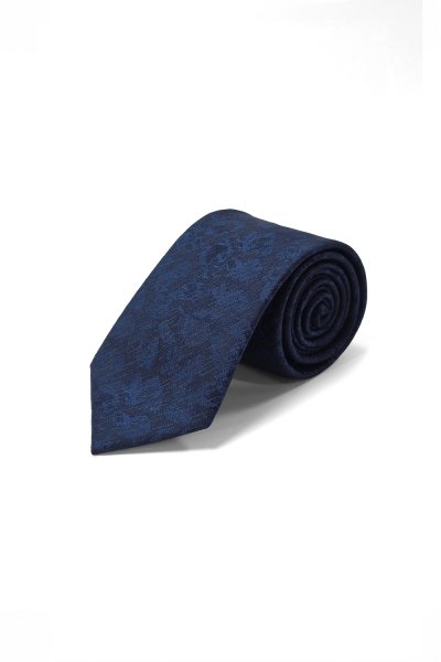 7.5 cm Shadow Bloom Tie - Navy