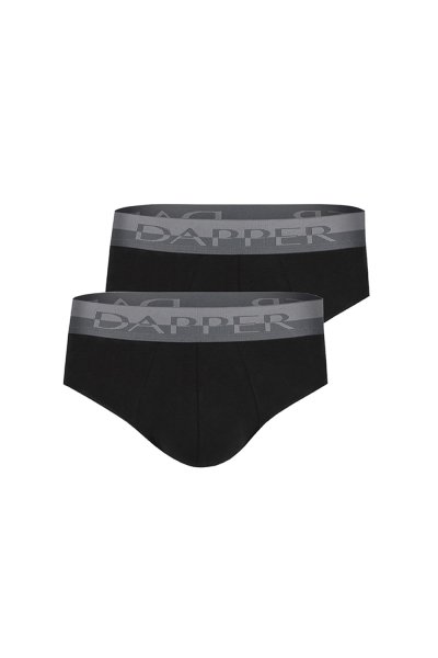 กางเกงชั้นในชาย Dapper Pima Cotton Briefs – Black (Pack 2 Pcs.)