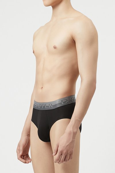 กางเกงชั้นในชาย Dapper Pima Cotton Briefs – Black (Pack 2 Pcs.)