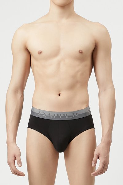 กางเกงชั้นในชาย Dapper Pima Cotton Briefs – Black (Pack 2 Pcs.)