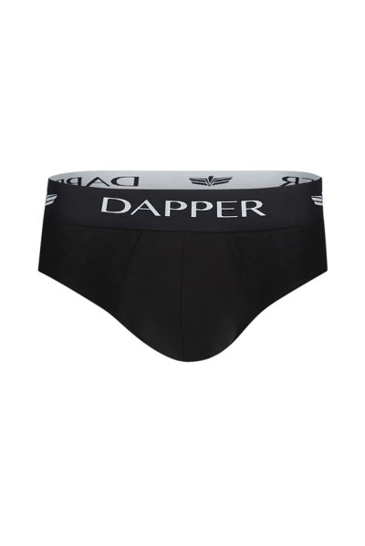 กางเกงชั้นในชาย Dapper Iconic Pima Cotton Briefs – Black (Pack 2 Pcs.)