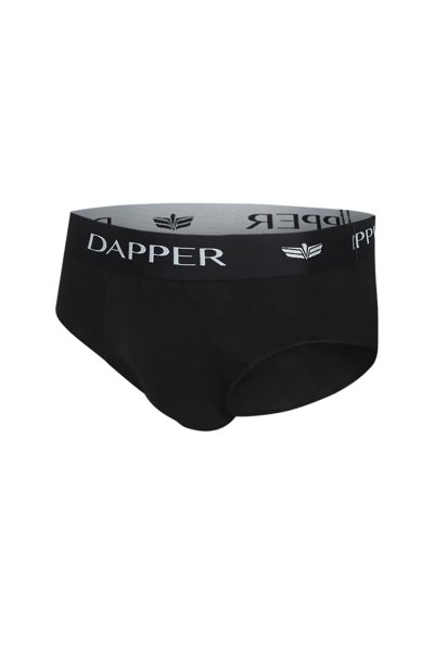 กางเกงชั้นในชาย Dapper Iconic Pima Cotton Briefs – Black (Pack 2 Pcs.)
