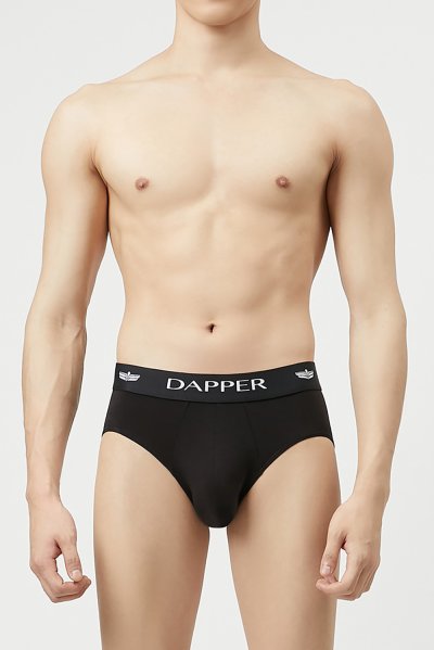 กางเกงชั้นในชาย Dapper Iconic Pima Cotton Briefs – Black (Pack 2 Pcs.)