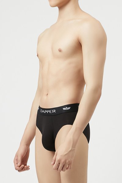 กางเกงชั้นในชาย Dapper Iconic Pima Cotton Briefs – Black (Pack 2 Pcs.)
