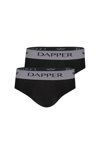 Dapper Iconic Pima Cotton Briefs – Black (Pack 2 Pcs.)