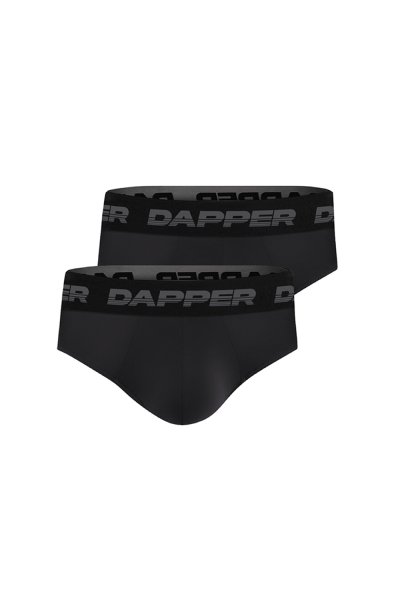 กางเกงชั้นในชาย Dapper Ultraflex Briefs – Black (Pack 2 Pcs.)