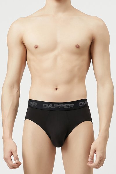 กางเกงชั้นในชาย Dapper Ultraflex Briefs – Black (Pack 2 Pcs.)