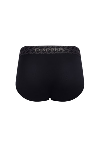 กางเกงชั้นในชาย Dapper Monogram Briefs – Black (Pack 3 Pcs.)