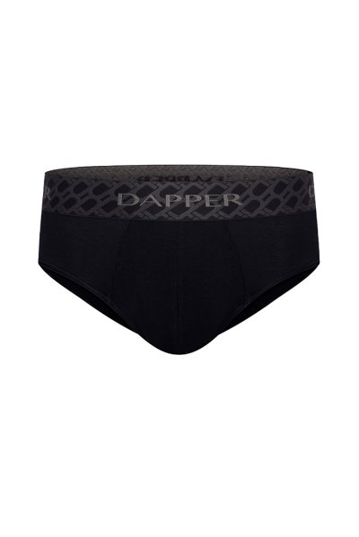 กางเกงชั้นในชาย Dapper Monogram Briefs – Black (Pack 3 Pcs.)