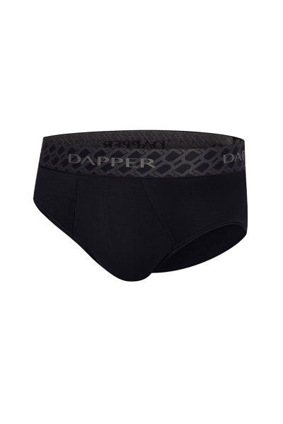 กางเกงชั้นในชาย Dapper Monogram Briefs – Black (Pack 3 Pcs.)