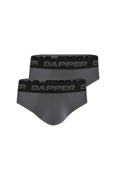 กางเกงชั้นในชาย Dapper Ultraflex Briefs – Grey (Pack 2 Pcs.)