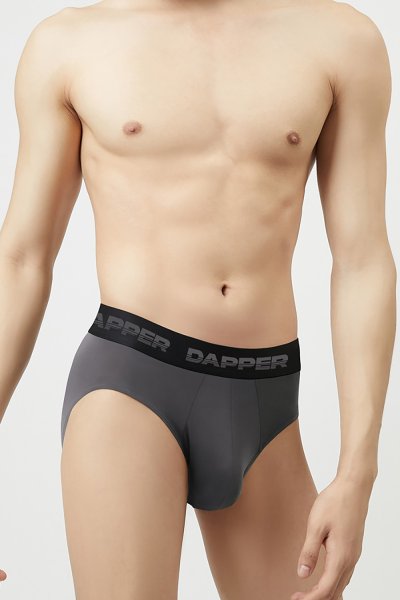 กางเกงชั้นในชาย Dapper Ultraflex Briefs – Grey (Pack 2 Pcs.)