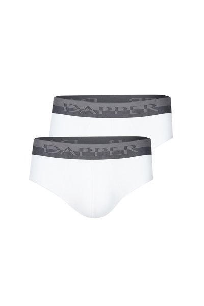 กางเกงชั้นในชาย Dapper Pima Cotton Briefs – White (Pack 2 Pcs.)