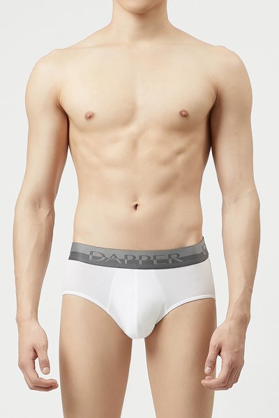 กางเกงชั้นในชาย Dapper Pima Cotton Briefs – White (Pack 2 Pcs.)