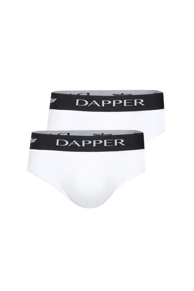 กางเกงชั้นในชาย Dapper Iconic Pima Cotton Briefs – White (Pack 2 Pcs.)