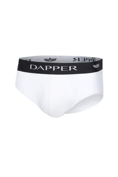 กางเกงชั้นในชาย Dapper Iconic Pima Cotton Briefs – White (Pack 2 Pcs.)