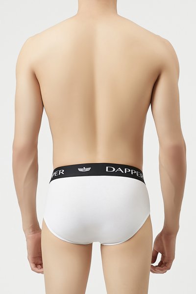 กางเกงชั้นในชาย Dapper Iconic Pima Cotton Briefs – White (Pack 2 Pcs.)