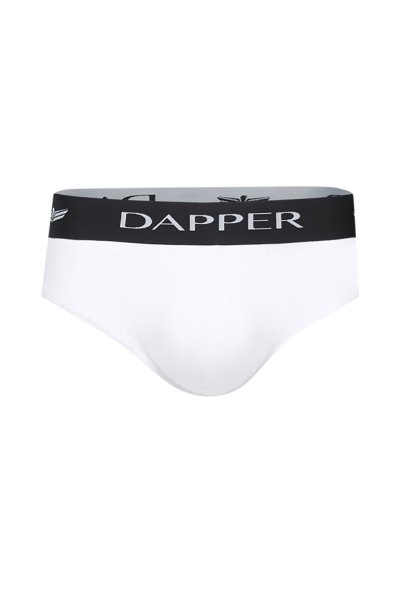 กางเกงชั้นในชาย Dapper Iconic Pima Cotton Briefs – White (Pack 2 Pcs.)