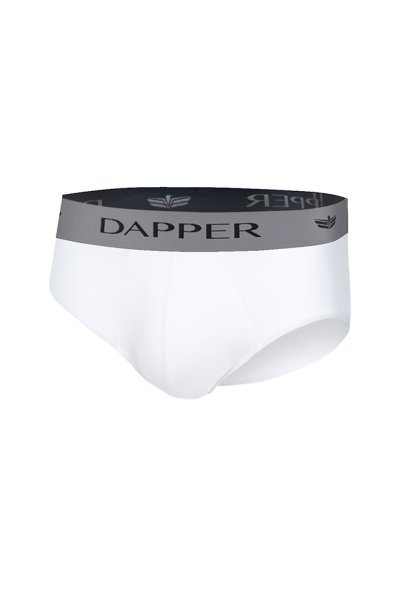 กางเกงชั้นในชาย Dapper Iconic Pima Cotton Briefs – White (Pack 2 Pcs.)